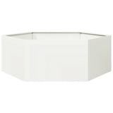 Vidaxx Pflanzgefäß Sechseck 138x120x45 cm Stahl weiß