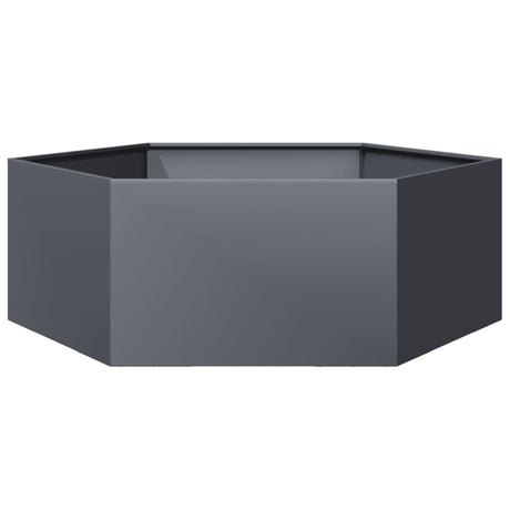 Vidaxx Pflanzgefäß Sechseck 138x120x45 cm Stahl Anthrazit