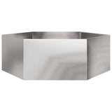 Vidaxx Pflanzgefäß Sechseck 138x120x45 cm Edelstahl