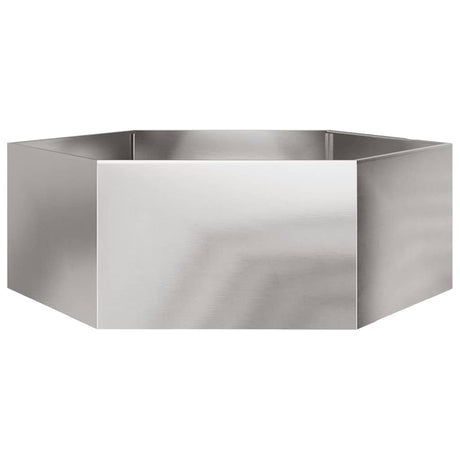 Vidaxx Pflanzgefäß Sechseck 138x120x45 cm Edelstahl