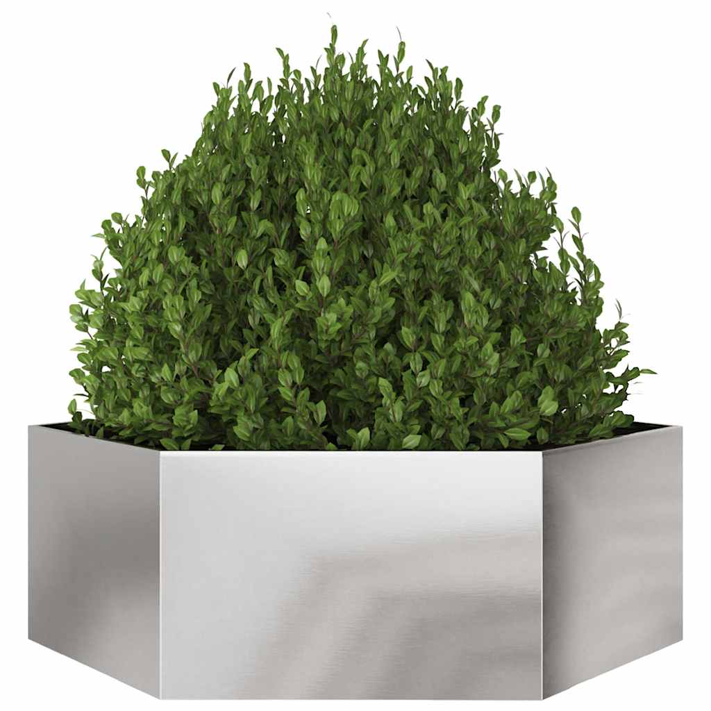 Vidaxx Pflanzgefäß Sechseck 138x120x45 cm Edelstahl