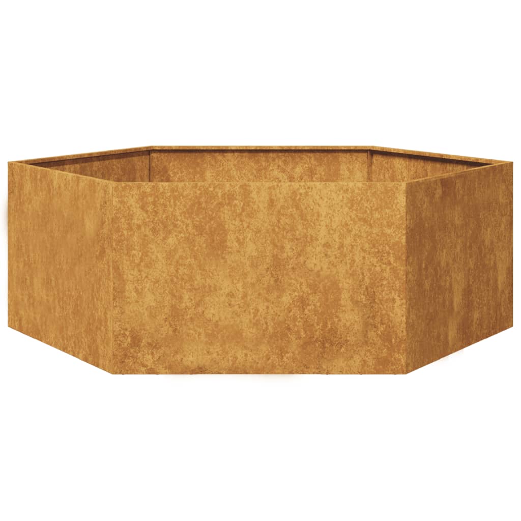 Vidaxx Pflanzgefäß Sechseck 138x120x45 cm wetterfester Stahl