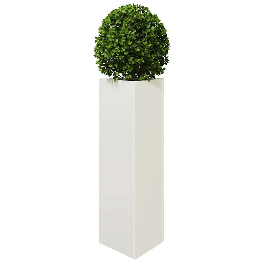Vidaxx Pflanzgefäß Dreieck 30x26x75 cm Stahl weiß