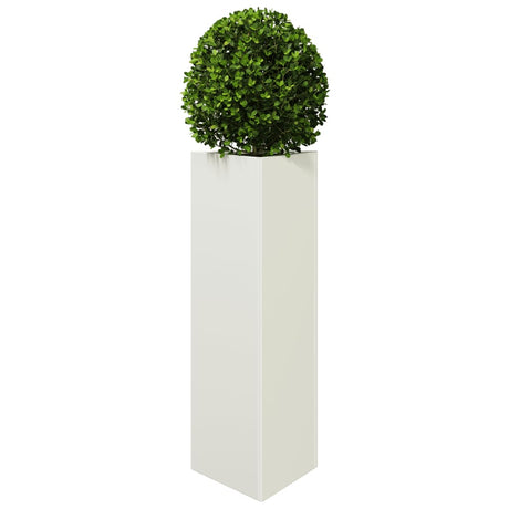 Vidaxx Pflanzgefäß Dreieck 30x26x75 cm Stahl weiß