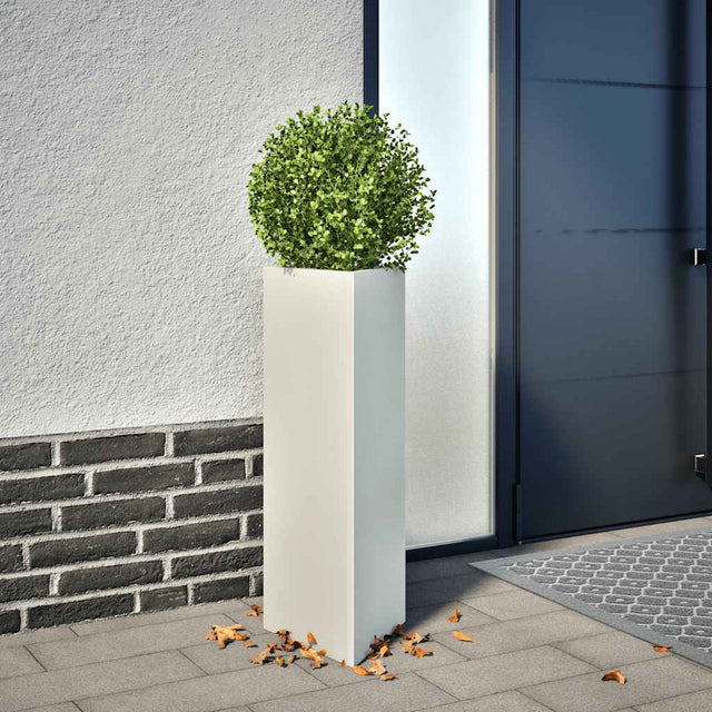 Vidaxx Pflanzgefäß Dreieck 30x26x75 cm Stahl weiß