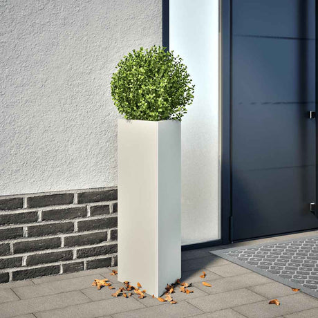 Vidaxx Pflanzgefäß Dreieck 30x26x75 cm Stahl weiß