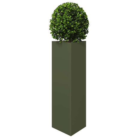 Vidaxx Pflanzgefäß Dreieck 30x26x75 cm Stahl olivgrün