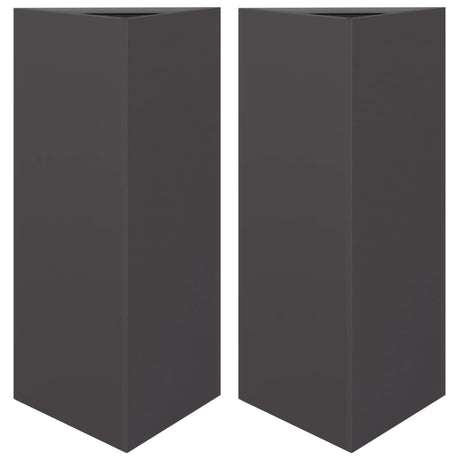 Vidaxx Pflanzgefäße 2 Stk. Dreieck 40x34,5x70 cm Stahl schwarz