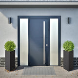 Vidaxx Pflanzgefäße 2 Stk. Dreieck 40x34,5x70 cm Stahl schwarz
