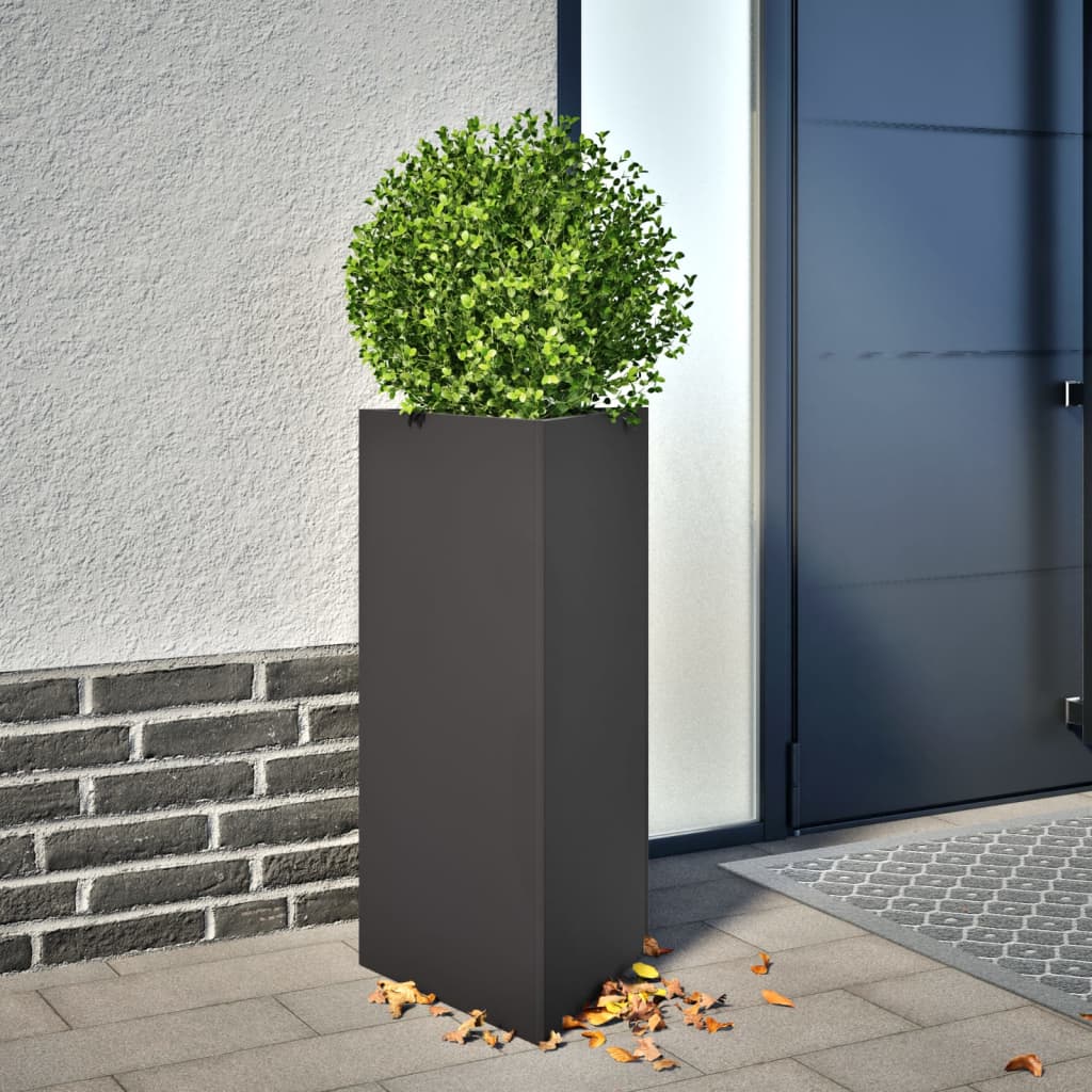 Vidaxx Pflanzgefäße 2 Stk. Dreieck 40x34,5x70 cm Stahl schwarz