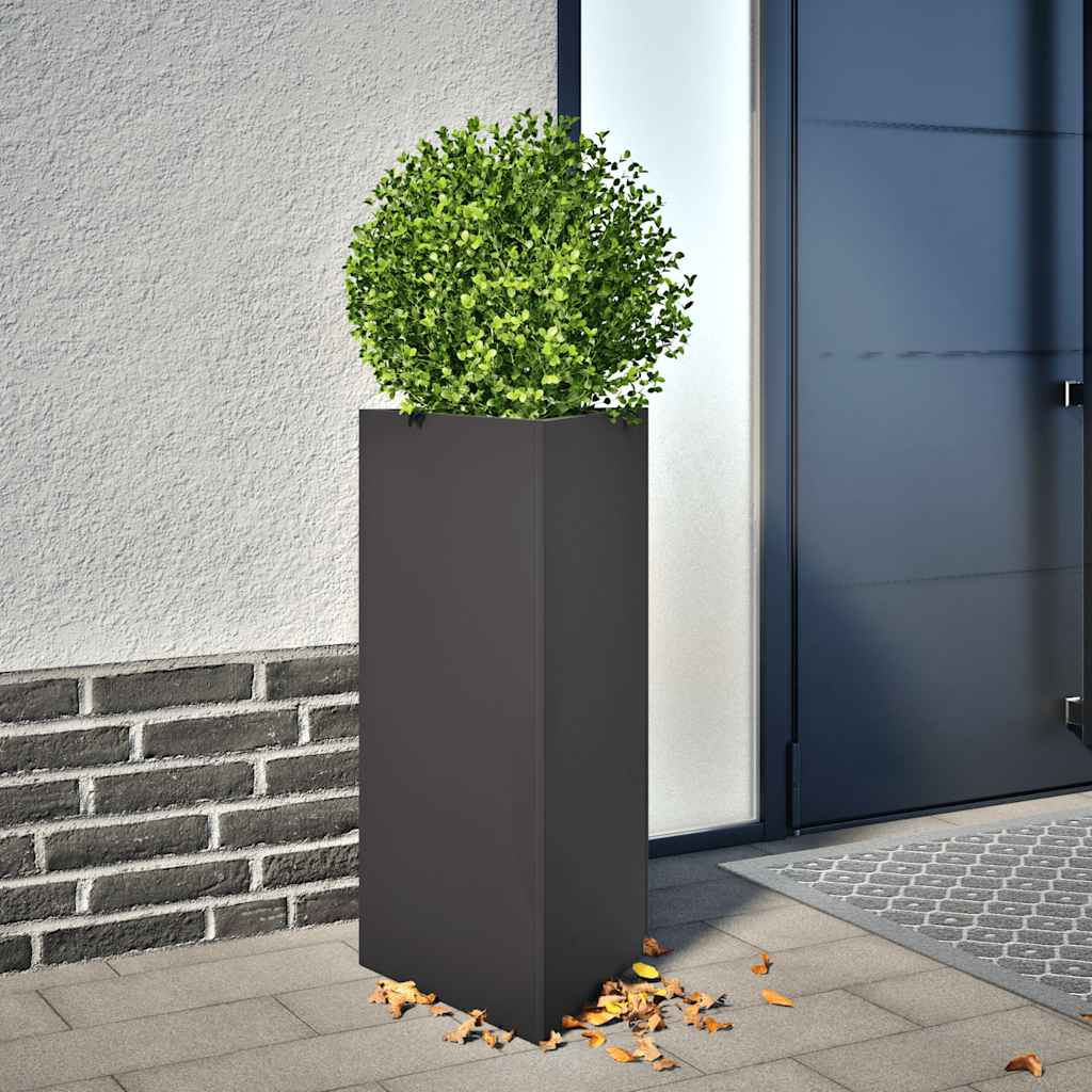 Vidaxx Pflanzgefäße 2 Stk. Dreieck 40x34,5x70 cm Stahl schwarz