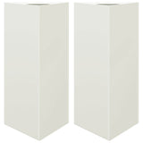Vidaxx Pflanzgefäße 2 Stk. Dreieck 40x34,5x70 cm Stahl weiß