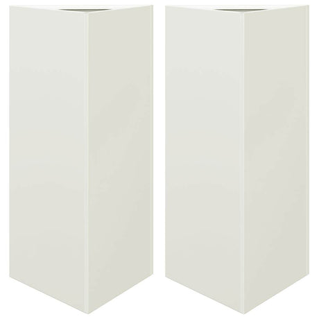 Vidaxx Pflanzgefäße 2 Stk. Dreieck 40x34,5x70 cm Stahl weiß