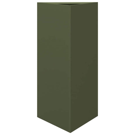 Vidaxx Pflanzgefäß Dreieck 40x34,5x70 cm Stahl olivgrün