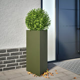 Vidaxx Pflanzgefäß Dreieck 40x34,5x70 cm Stahl olivgrün