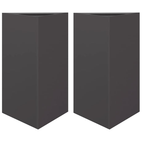 Vidaxx Pflanzgefäße 2 Stk. Dreieck 50x43x75 cm Stahl schwarz