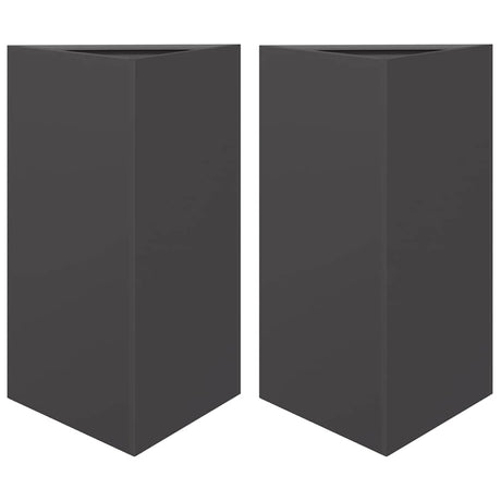 Vidaxx Pflanzgefäße 2 Stk. Dreieck 50x43x75 cm Stahl schwarz