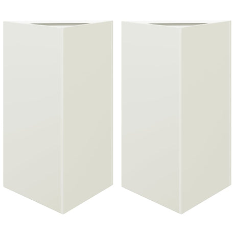 Vidaxx Pflanzgefäße 2 Stk. Dreieck 50x43x75 cm Stahl weiß