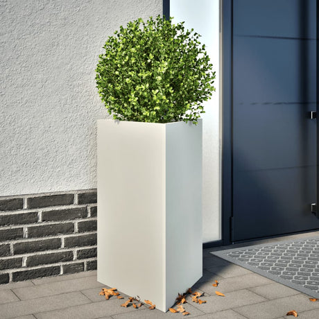Vidaxx Pflanzgefäße 2 Stk. Dreieck 50x43x75 cm Stahl weiß