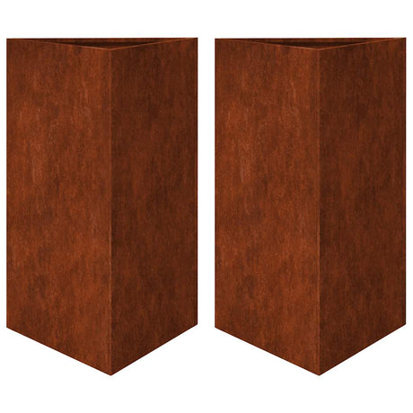 Vidaxx Pflanzgefäße 2 Stk. dreieckig 50x43x75 cm wetterfester Stahl