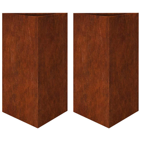 Vidaxx Pflanzgefäße 2 Stk. dreieckig 50x43x75 cm wetterfester Stahl