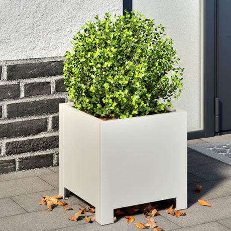 Vidaxx Pflanzgefäße 2 Stk. 30x30x30 cm Stahl weiß
