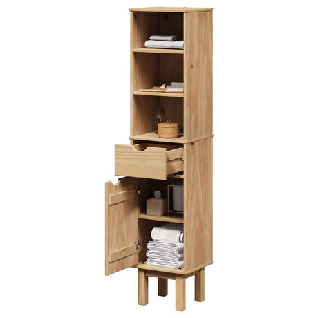Vidaxl badkamerkast otta 35x30x159 cm massief grenenhout