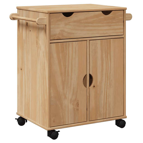 Vidaxl keukentrolley otta 59x45x80 cm massief grenenhout