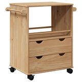 Vidaxl keukentrolley otta 59x45x80 cm massief grenenhout
