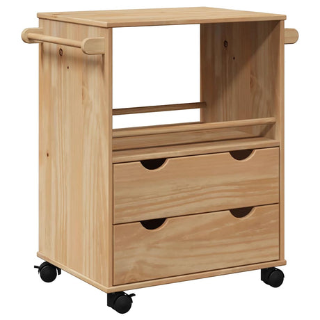 Vidaxl keukentrolley otta 59x45x80 cm massief grenenhout