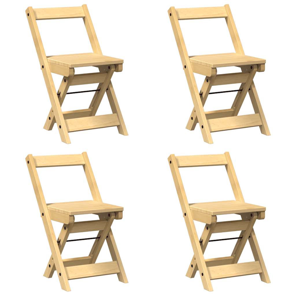 Vidaxl klapstoelen 4 stuks corona waxbruin massief grenenhout