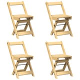Vidaxl klapstoelen 4 stuks corona waxbruin massief grenenhout
