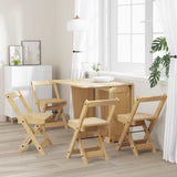 Vidaxl klapstoelen 4 stuks corona waxbruin massief grenenhout