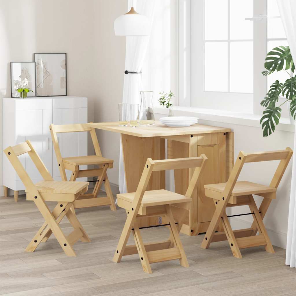 Vidaxl klapstoelen 4 stuks corona waxbruin massief grenenhout