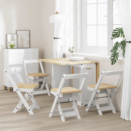 Vidaxl klapstoelen 4 stuks corona wit massief grenenhout