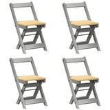 Vidaxl klapstoelen 4 stuks corona grijs massief grenenhout