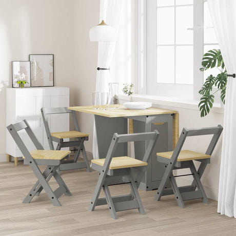 Vidaxl klapstoelen 4 stuks corona grijs massief grenenhout