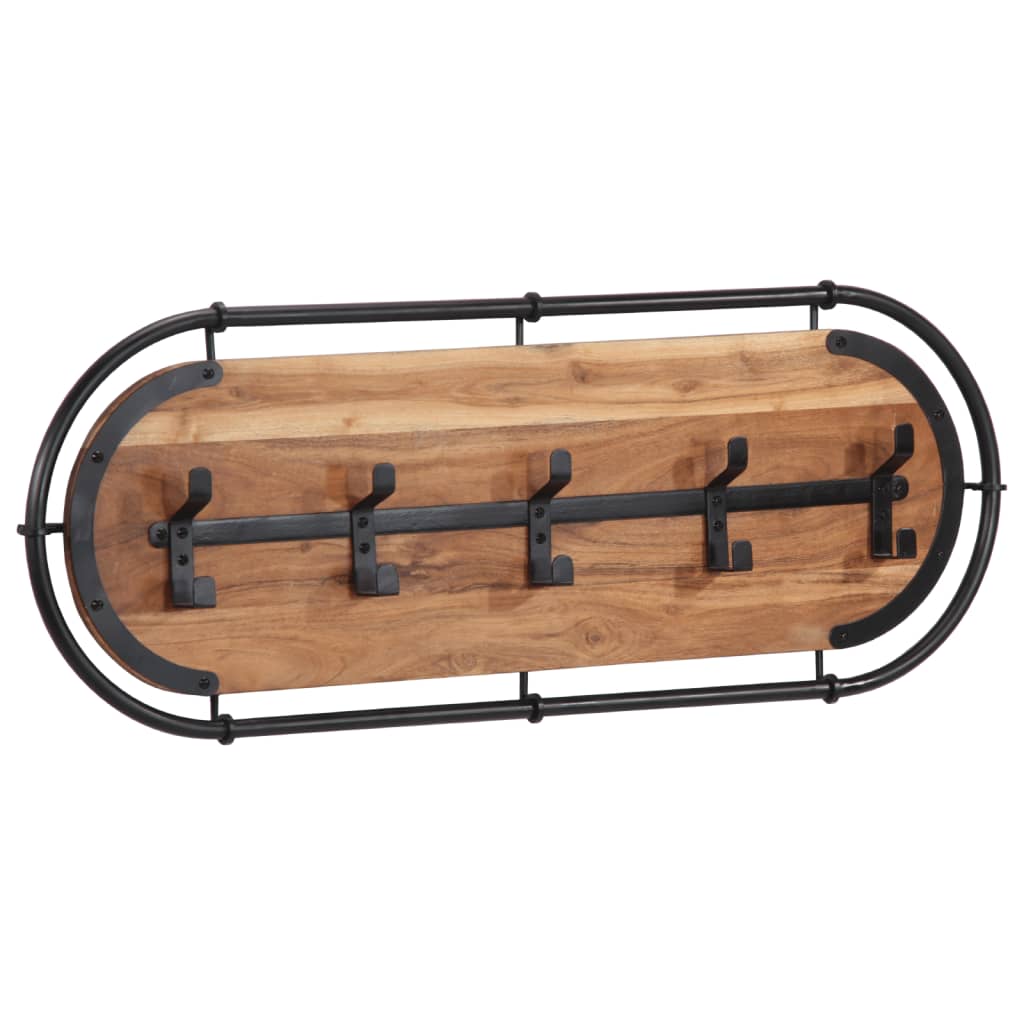 Vidaxx Wandgarderobe mit 5 Haken aus massivem Akazienholz
