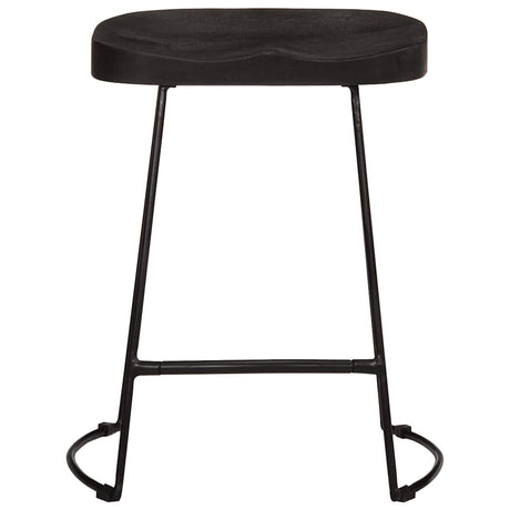 Vidaxl barkrukken 2 st zwart 46x38x52 cm massief mangohout