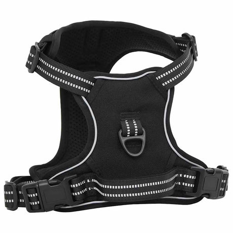 VidaXL Hundegeschirr mit reflektierenden Streifen, verstellbar, L, Schwarz