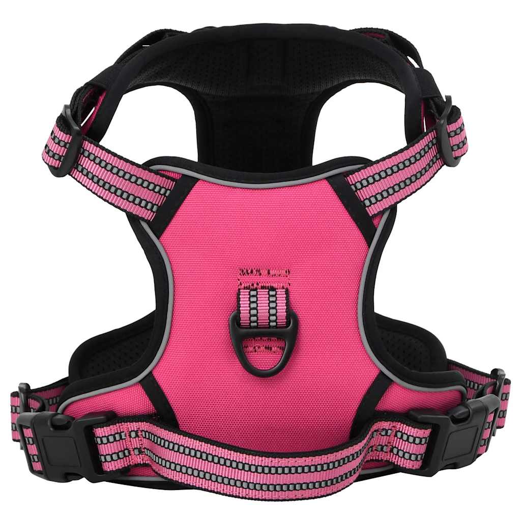 Vidaxl Hundegeschirr mit reflektierenden Streifen, verstellbar, L, Rosa