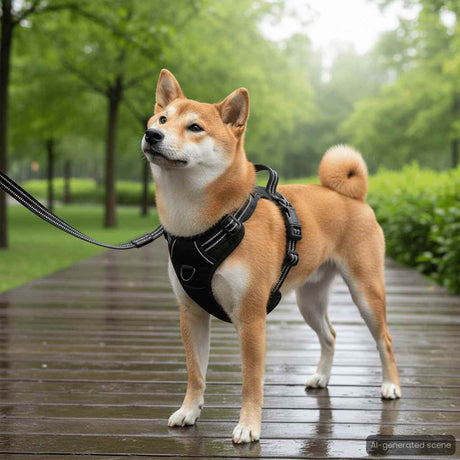 Vidaxl Hundegeschirr mit reflektierenden Streifen verstellbar XL braun