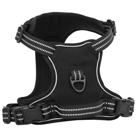 VidaXL Hundegeschirr mit Leine und Halsband verstellbar in Schwarz