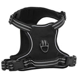 VidaXL Hundegeschirr mit Leine und Halsband verstellbar in Schwarz