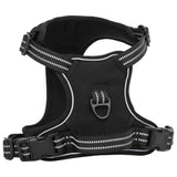 VidaXL Hundegeschirr mit Leine und Halsband verstellbar l schwarz