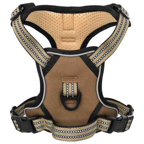 Vidaxl Hundegeschirr mit Leine und Halsband verstellbar XL braun