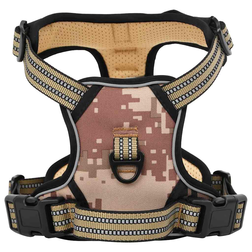 Vidaxl Hundegeschirr, Leine und Halsband, verstellbar, XL, Tarnbraun