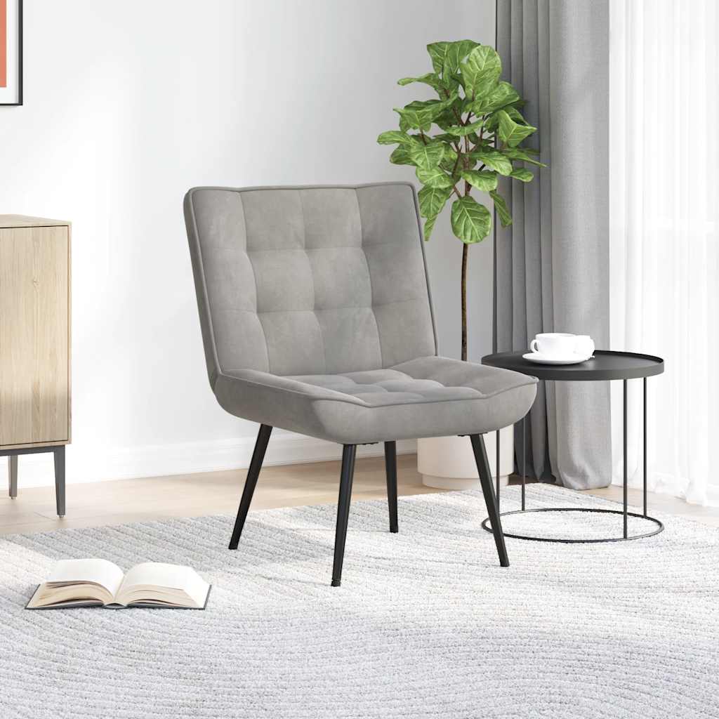 Vidaxl relaxstoel 64x74x84 cm fluweel lichtgrijs