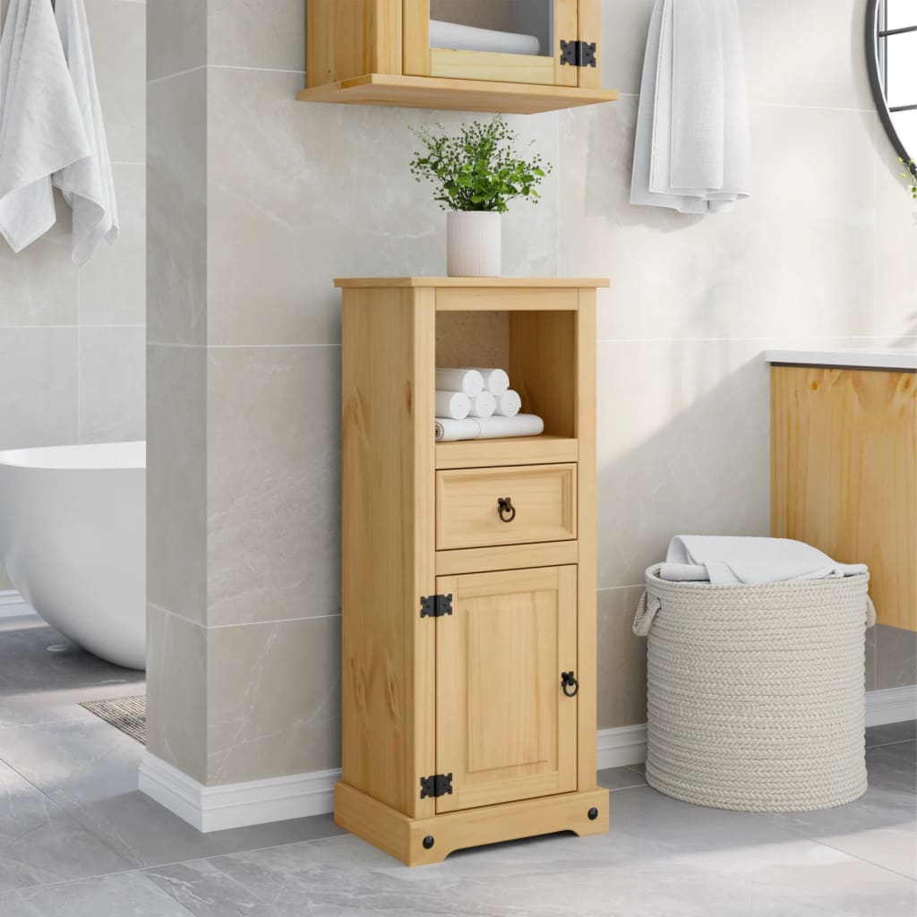 Vidaxl badkamerkast corona 45x33x110 cm massief grenenhout