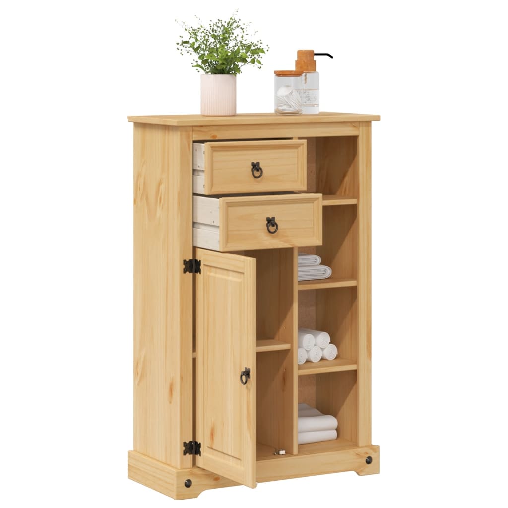 Vidaxl badkamerkast corona 70x33x110 cm massief grenenhout